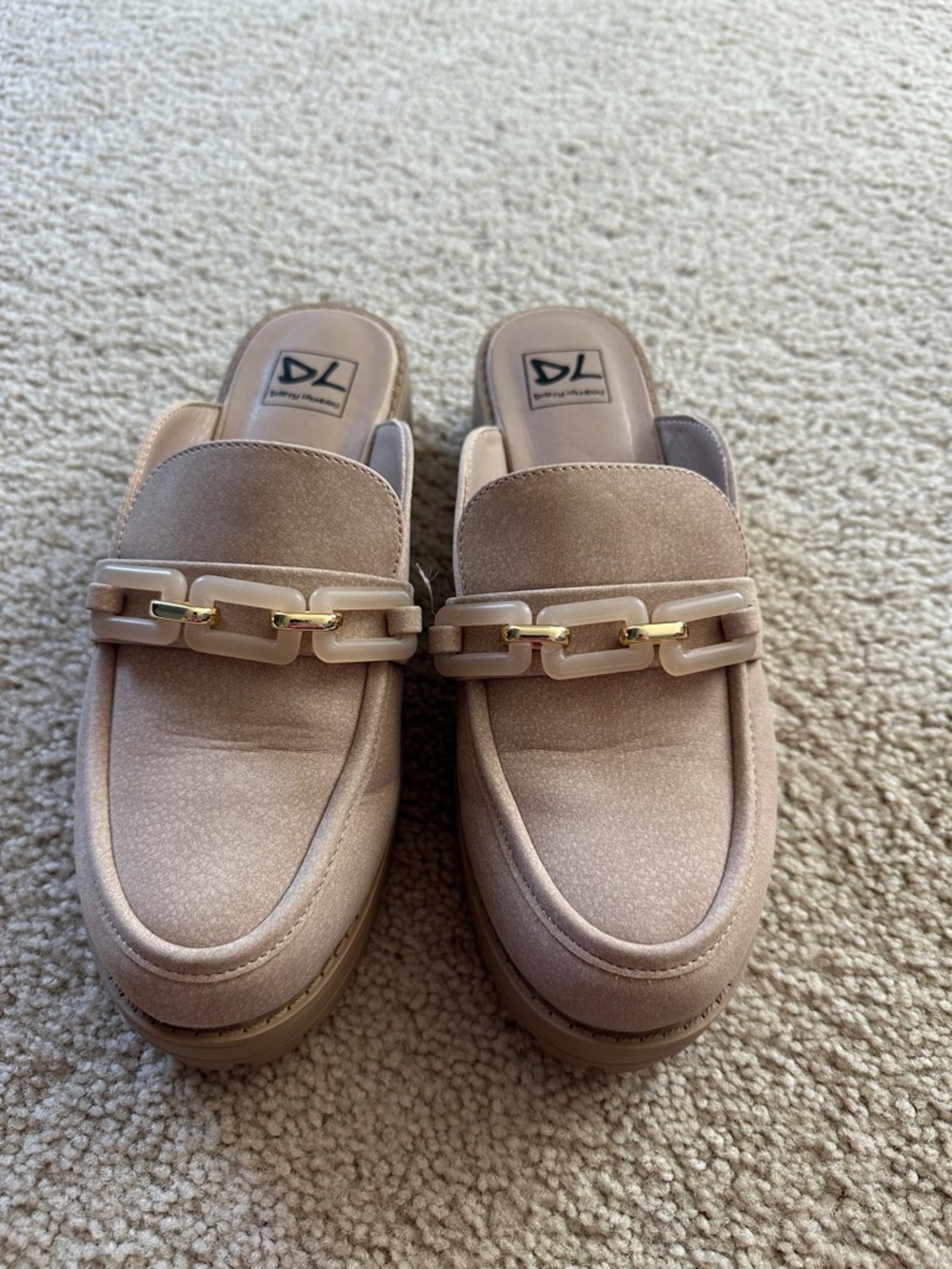 Dirty Laundry Nude Link-Accent Platform Mules